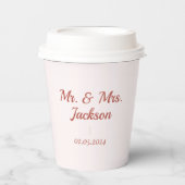 Aangepaste Elegant Mr & Mrs Paar Naam Monogram Papieren Bekers (Voorkant)