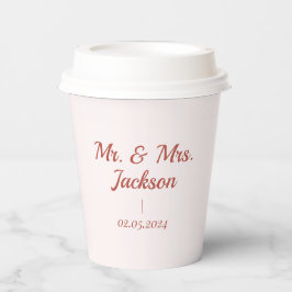 Aangepaste Elegant Mr & Mrs Paar Naam Monogram Papieren Bekers