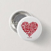 Aangepaste Elegant Red Rose Heart Valentijnse Ronde Button 3,2 Cm (Voorkant /achterkant)