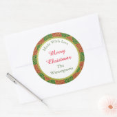Aangepaste Elegant Rood en Groen Bakken Gift Ronde Sticker (Envelop)
