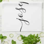 Aangepaste elegant script Aangepaste naam Theedoek (Gevouwen)