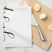 Aangepaste elegant script Aangepaste naam Theedoek (Quarter Fold)