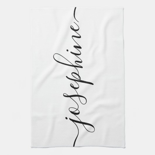 Aangepaste elegant script Aangepaste naam Theedoek (Verticaal)