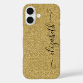 Aangepaste Elegant Script Gold Glitter Case-Mate iPhone Case (Achterkant)