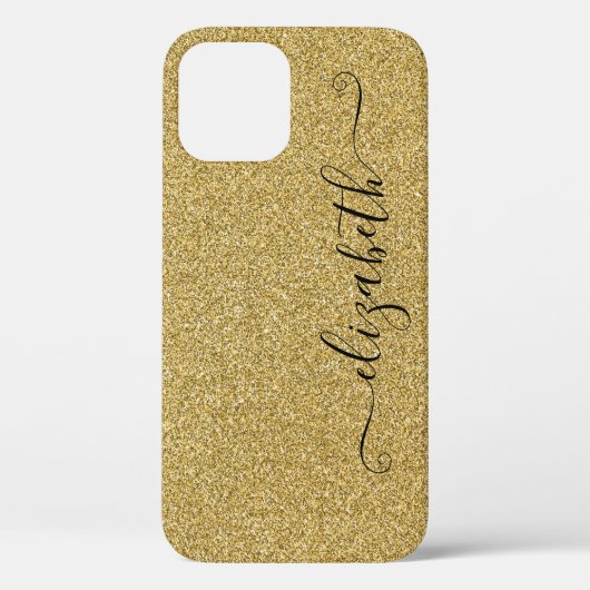Aangepaste Elegant Script Gold Glitter Case-Mate iPhone Case (Achterkant)