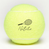 Aangepaste Elegant Script Name Tennis Balls Tennisballen (Voorkant)