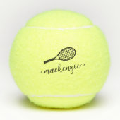 Aangepaste Elegant Script Name Tennis Balls Tennisballen (Voorkant)