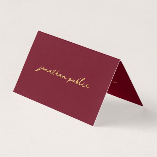 Aangepaste Elegant Script Rood & Goud Sjabloon Gev Visitekaartje (Voorkant)