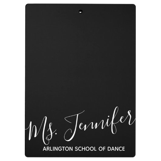 Aangepaste Elegant Scripted Dance Teacher Klembord (Achterkant)