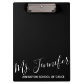 Aangepaste Elegant Scripted Dance Teacher Klembord (Voorkant)