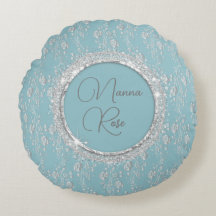 Aangepaste Elegant Silver Flowers op blauw
