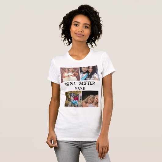 AANGEPASTE ELEGANT SISTER 4 FOTO COLLAGE T-SHIRT (Voorkant volledig)