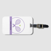 Aangepaste Elegant Tennis Racket en Ball Cute Bagagelabel (Voorkant (horizontaal))