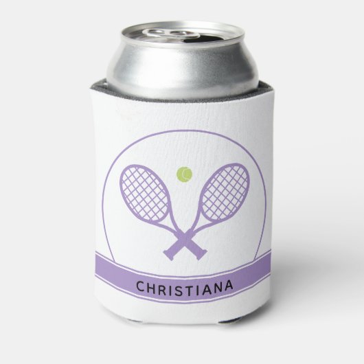 Aangepaste Elegant Tennis Racket en Ball Cute Blikjeskoeler (Blikje Achterkant)