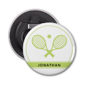 Aangepaste Elegant Tennis Racket en Ball Cute Button Flesopener (Voorkant)