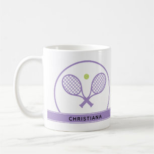 Aangepaste Elegant Tennis Racket en Ball Cute Koffiemok