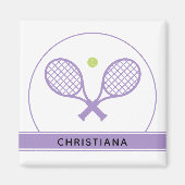 Aangepaste Elegant Tennis Racket en Ball Cute Magneet (Voorkant)