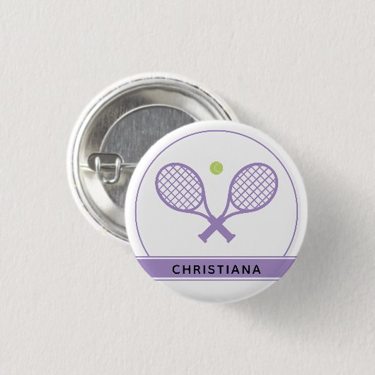 Aangepaste Elegant Tennis Racket en Ball Cute Ronde Button 3,2 Cm (Voorkant /achterkant)