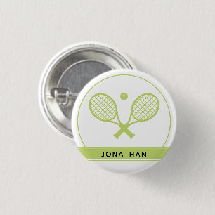 Aangepaste Elegant Tennis Racket en Ball Cute Ronde Button 3,2 Cm