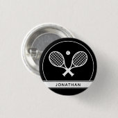 Aangepaste Elegant Tennis Racket en Ball Cute Ronde Button 3,2 Cm (Voorkant /achterkant)