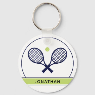 Aangepaste Elegant Tennis Racket en Ball Cute Sleutelhanger