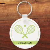 Aangepaste Elegant Tennis Racket en Ball Cute Sleutelhanger (Voorkant)