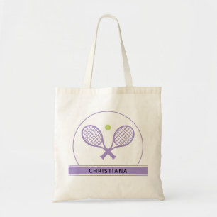 Aangepaste Elegant Tennis Racket en Ball Cute Tote Bag