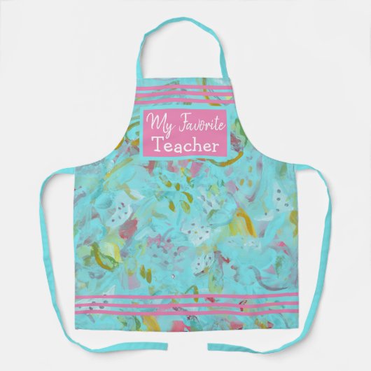 Aangepaste Elegant Turquoise Oasis Abstract apr. Schort (Voorkant)