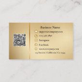 Aangepaste Elegant Visitekaartje Gold QR-code en L (Achterkant)