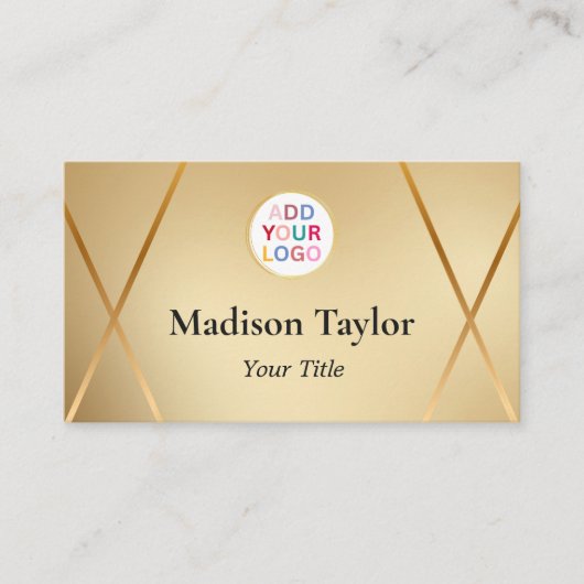 Aangepaste Elegant Visitekaartje Gold QR-code en L (Voorkant)