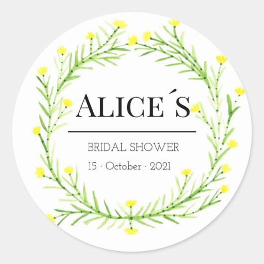 Aangepaste Elegant Vrijgezellenfeest Floral Bohemi Ronde Sticker (Voorkant)