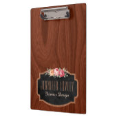 Aangepaste Elegant Wood Kijk Roos Gold Glitter Klembord (Links)