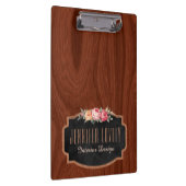 Aangepaste Elegant Wood Kijk Roos Gold Glitter Klembord (Rechts)