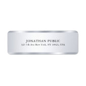 Aangepaste Elegant Zilver Look Moderne Eenvoudige Etiket (Voorkant)