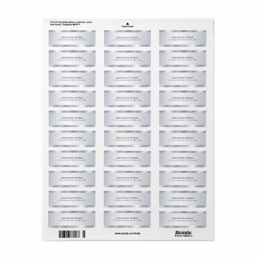 Aangepaste Elegant Zilver Look Moderne Eenvoudige Etiket (Full Sheet)