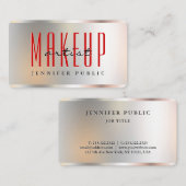 Aangepaste Elegant Zilveren Look Sjabloon Make-up  Visitekaartje (Voorkant / Achterkant)