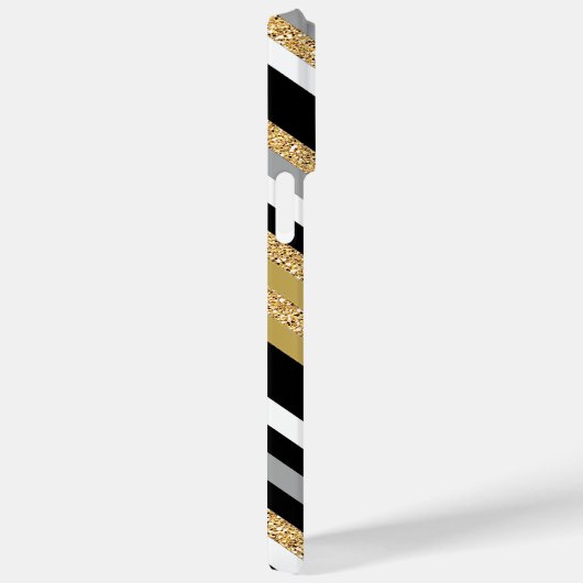Aangepaste Elegant Zwart Goud Zigzag Patroon Case-Mate iPhone Case (Achterkant / Rechts)