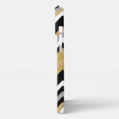 Aangepaste Elegant Zwart Goud Zigzag Patroon iPhone Hoesje (Linkerkant)