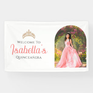 Aangepaste Elegante 15e Verjaardag Quinceañera Wel Spandoek