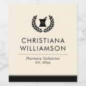 Aangepaste Elegante Apotheker Apotheek Tech Afstud Wijn Etiket (Enkel label)