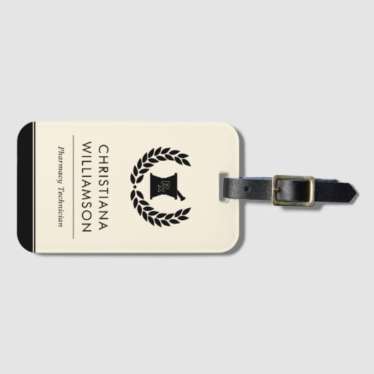 Aangepaste Elegante Apotheker Apotheek Tech Person Bagagelabel (Voorkant (horizontaal))