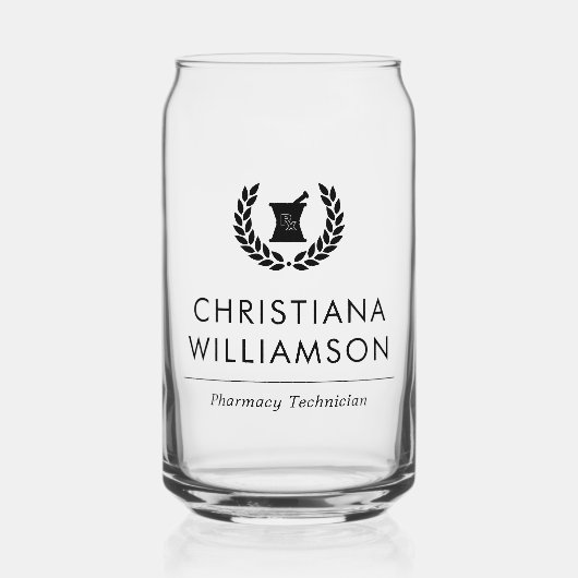 Aangepaste Elegante Apotheker Apotheek Tech Person Blikvorm Glas (Voorkant)