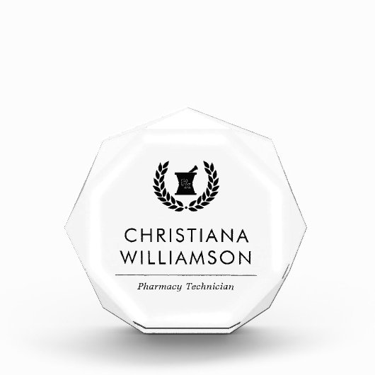 Aangepaste Elegante Apotheker Apotheek Tech Person Fotoblokken (Voorkant)