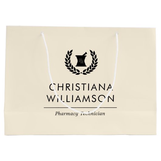 Aangepaste Elegante Apotheker Apotheek Tech Person Groot Cadeauzakje (Achterkant)