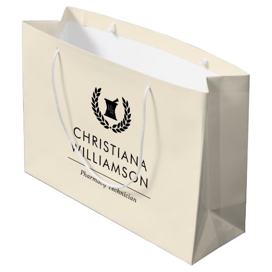 Aangepaste Elegante Apotheker Apotheek Tech Person Groot Cadeauzakje (Achterkant Gekanteld)