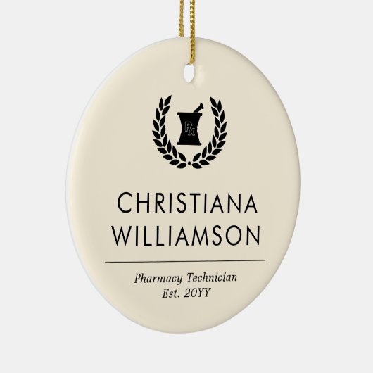 Aangepaste Elegante Apotheker Apotheek Tech Person Keramisch Ornament (Rechts)