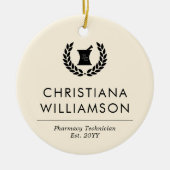 Aangepaste Elegante Apotheker Apotheek Tech Person Keramisch Ornament (Voorkant)