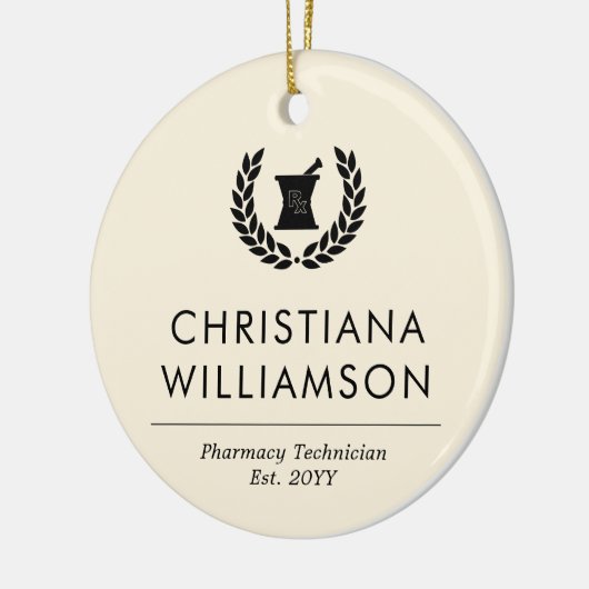 Aangepaste Elegante Apotheker Apotheek Tech Person Keramisch Ornament (Links)