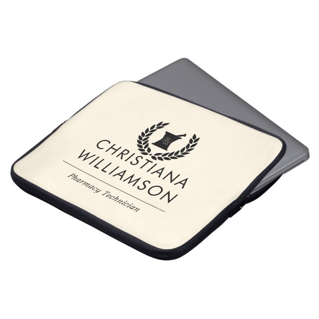 Aangepaste Elegante Apotheker Apotheek Tech Person Laptop Sleeve (Voorkant top)