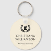 Aangepaste Elegante Apotheker Apotheek Tech Person Sleutelhanger (Achterkant)